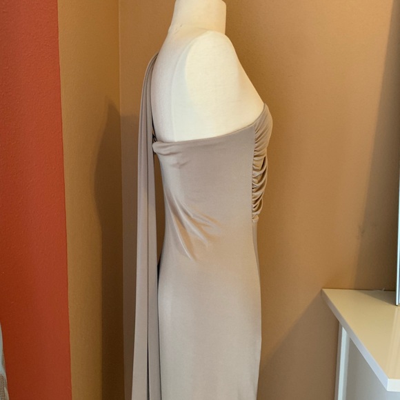 Halston Heritage Gold/Bronze Jersey Gown Sz 0 - Picture 8 of 9